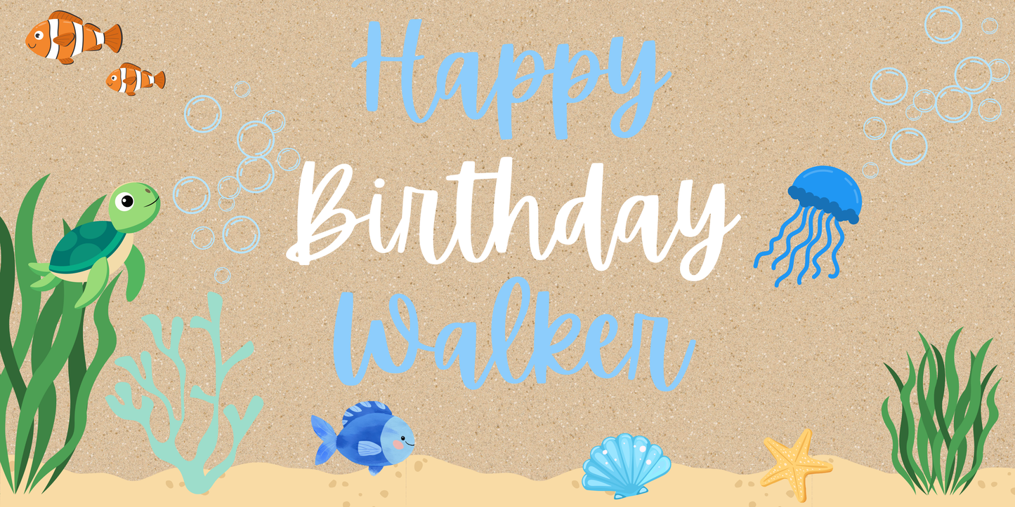 Under The Sea Happy Birthday Banner
