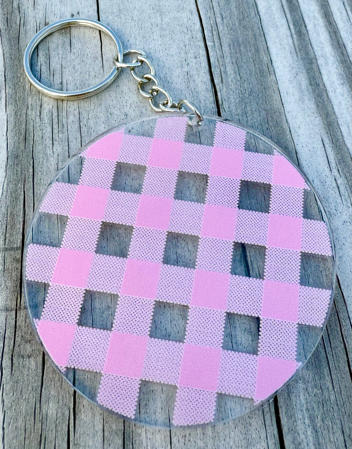 Pink Buffalo Plaid Key Chain