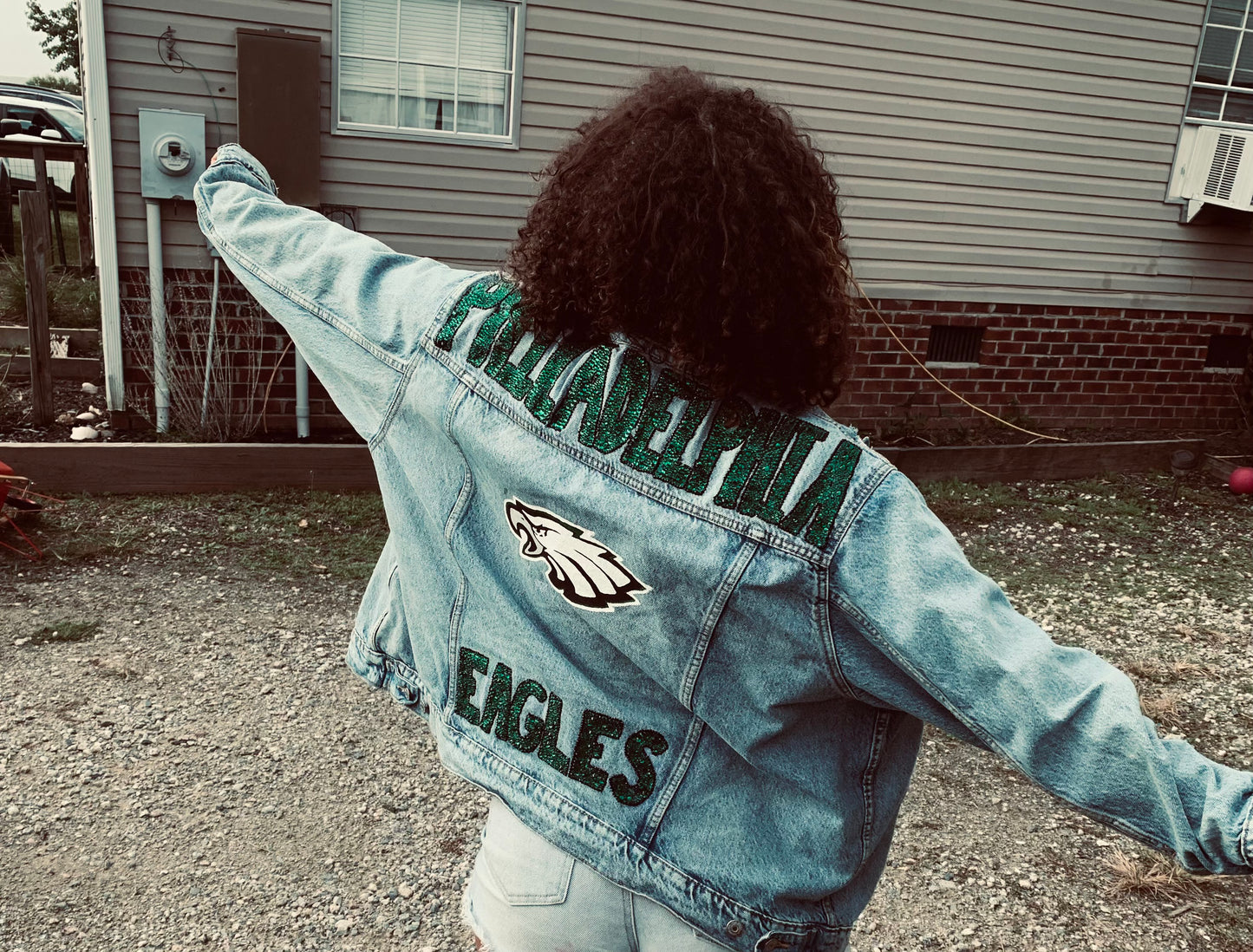 Fully Rhinestoned Jean Jacket Option